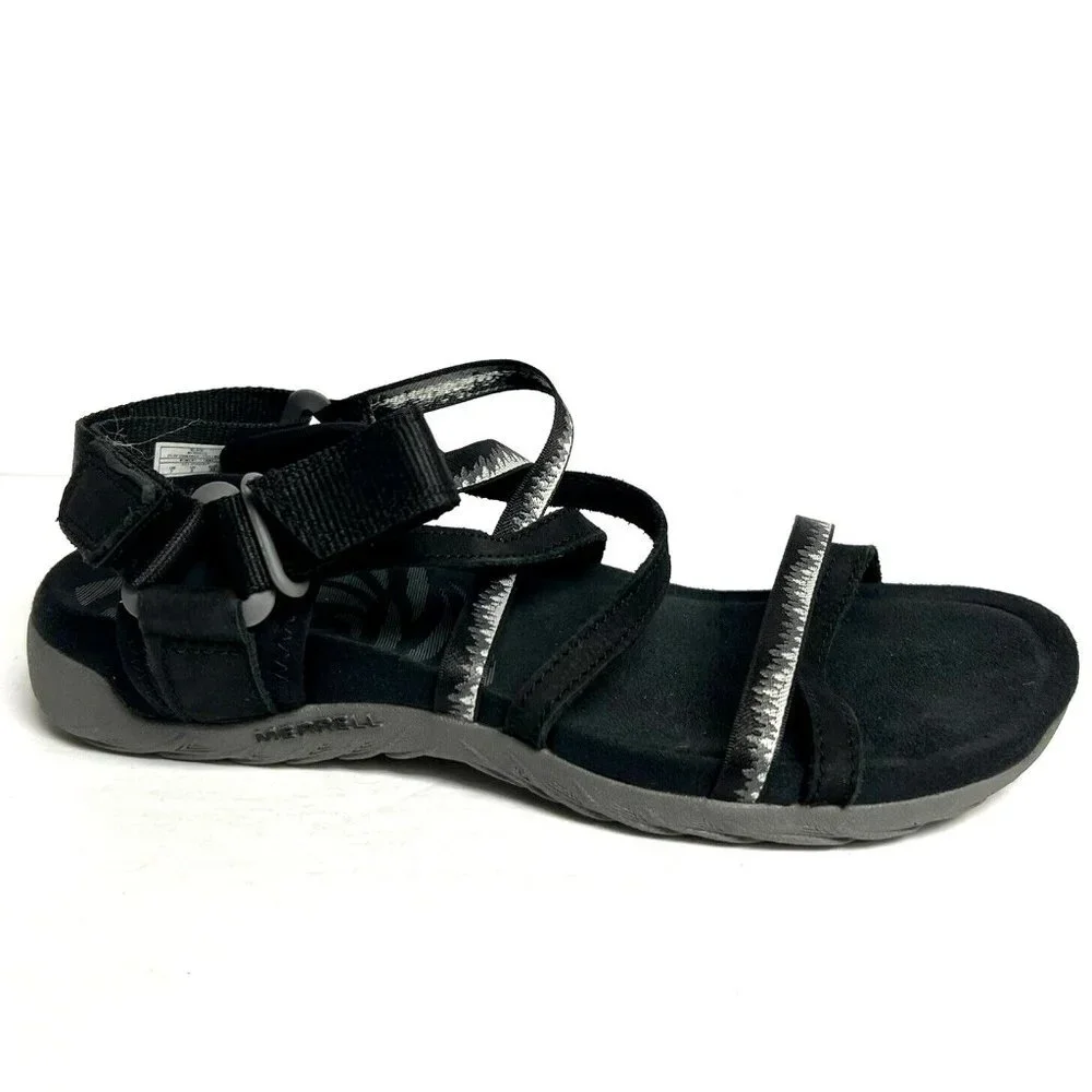 Merrell Womens Terran 3 Cush Lattice Sandal Black Size 7Wide